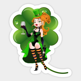 Green Lucky Witch Sticker
